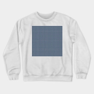 Navy Blue and White Lined Medium Polka Dots Crewneck Sweatshirt